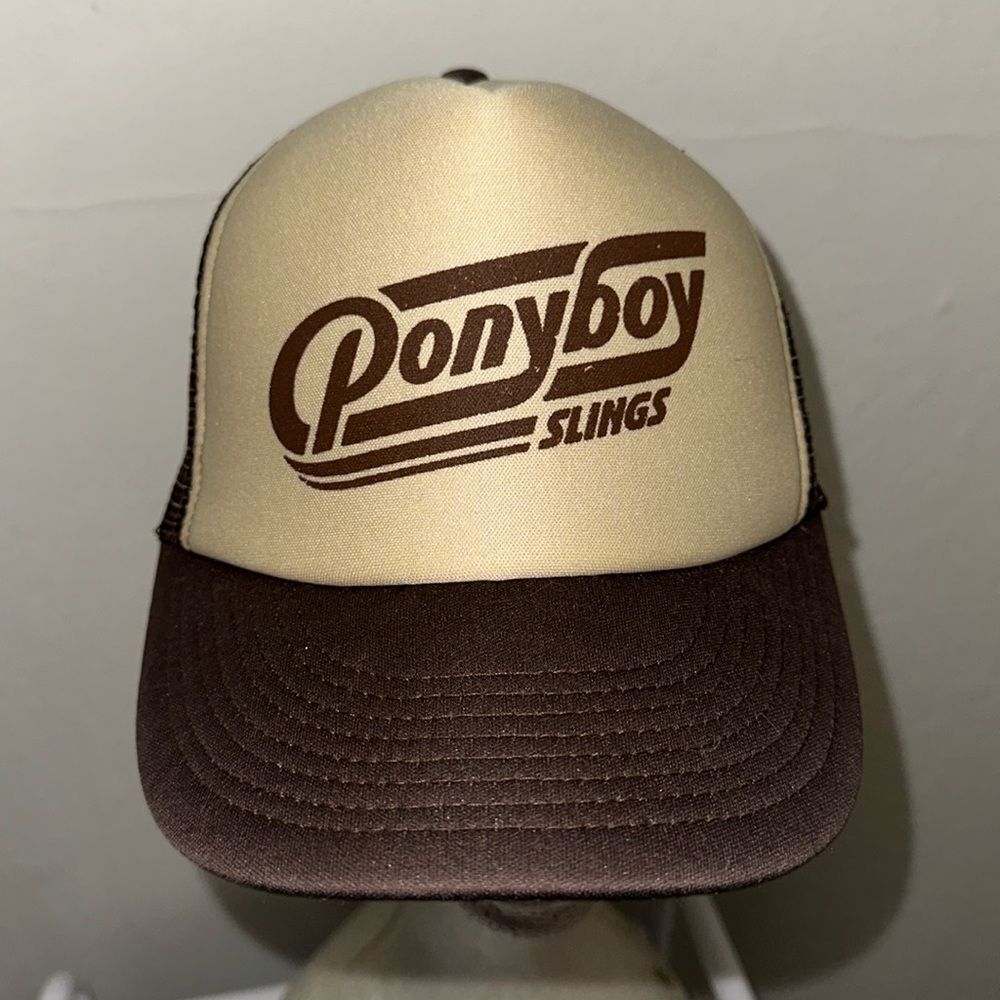 Ponyboy Slings Cobra Brand brown‎ & tan snapback trucker hat